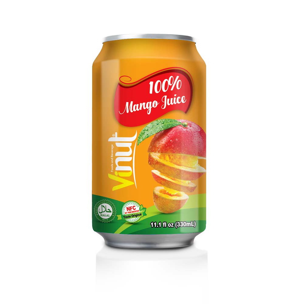 002_100-Mango-Juice-Can-330ml-1-1.jpg VINUT عصير المانجو 100%، علبة 11.1 fl oz (330 mL) - الصورة 1