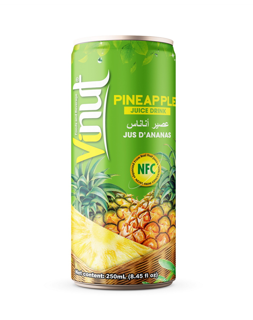 047_Pineapple-Can-250ml-Slim-1-1.jpg VINUT مشروب عصير الأناناس، علبة سليم 8.45 fl oz (250 mL) - الصورة 1