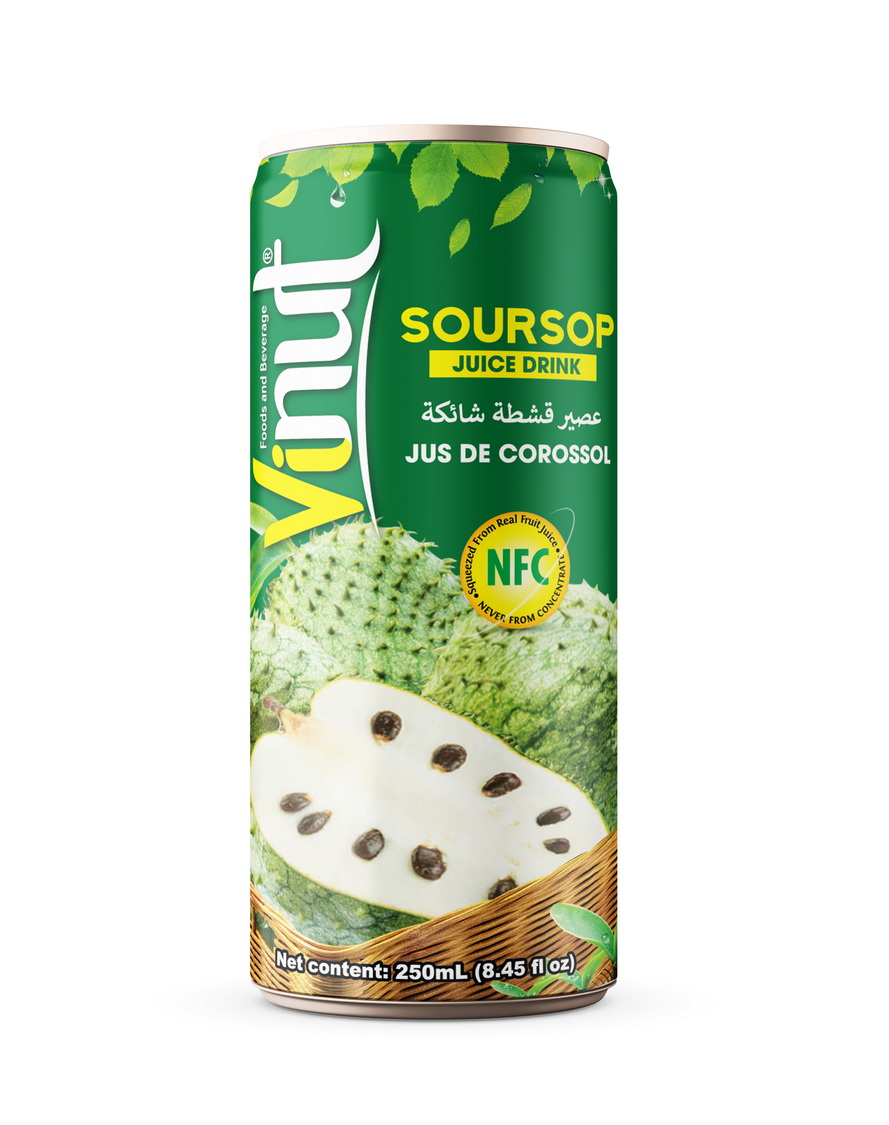 050_Soursop-Can-250ml-Slim-1-1.jpg VINUT مشروب عصير السورسوب، علبة سليم 8.45 fl oz (250 mL) - الصورة 1