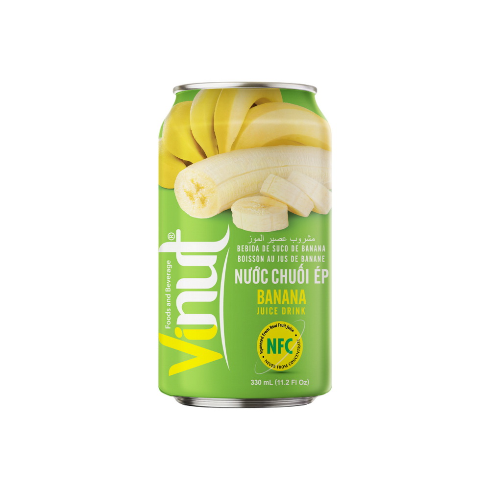 056_Banana-Can-330ml-1-1.jpg VINUT مشروب عصير الموز، علبة 11.1 fl oz (330 mL) - الصورة 1