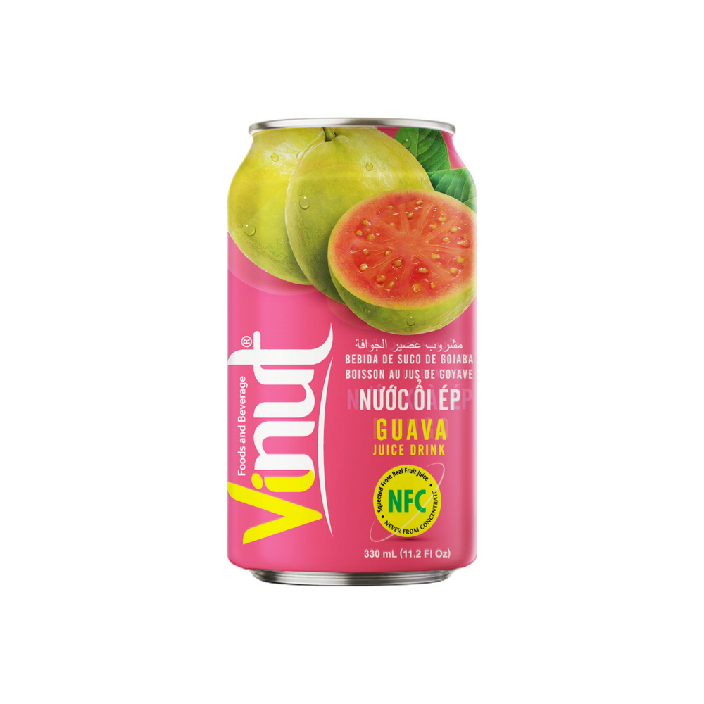 057_Guava-Can-330ml-1-1.jpg VINUT مشروب عصير الجوافة، علبة 11.1 fl oz (330 mL) - الصورة 1