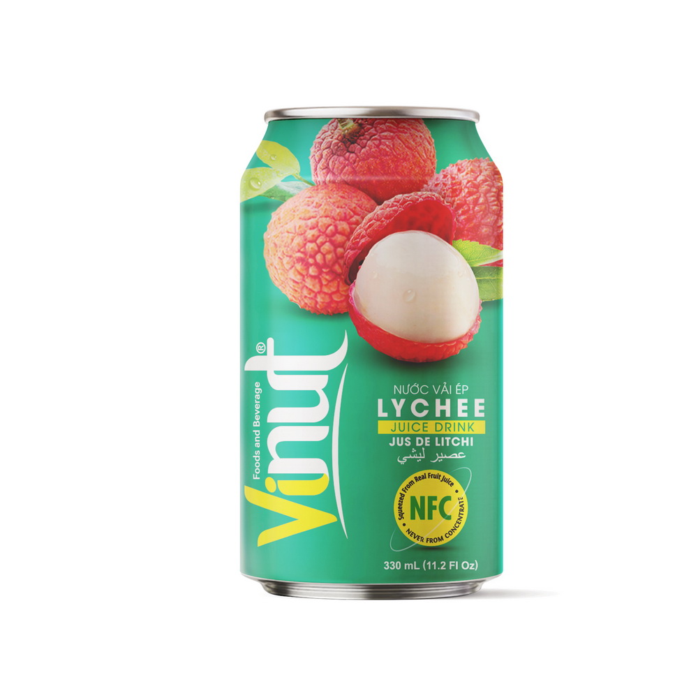060_Lychee-Can-330ml-1-1.jpg VINUT مشروب عصير الليتشي، علبة 11.1 fl oz (330 mL) - الصورة 1