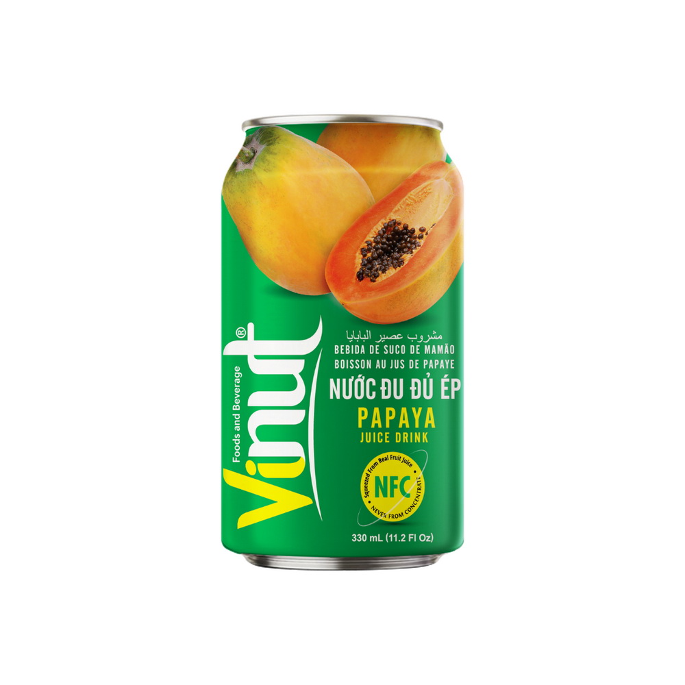 065_Papaya-Can-330ml-1-1.jpg VINUT مشروب عصير البابايا، علبة 11.1 fl oz (330 mL) - الصورة 1