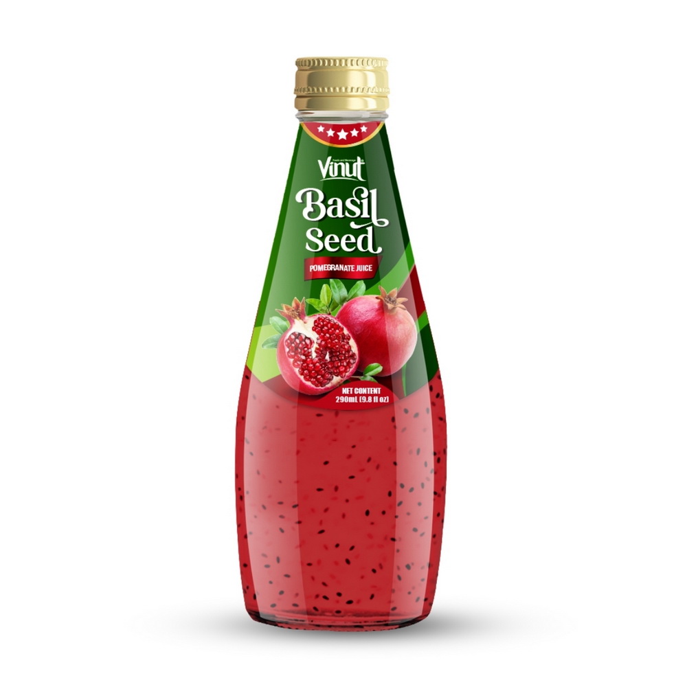 096_Pomegranate-Basil-Seed-Glass-Bottle-290ml-1-1.jpg Vinut مشروب عصير الرمان مع بذور الريحان، زجاجة زجاجية سعة 9.8 fl oz (290 mL) - الصورة 1