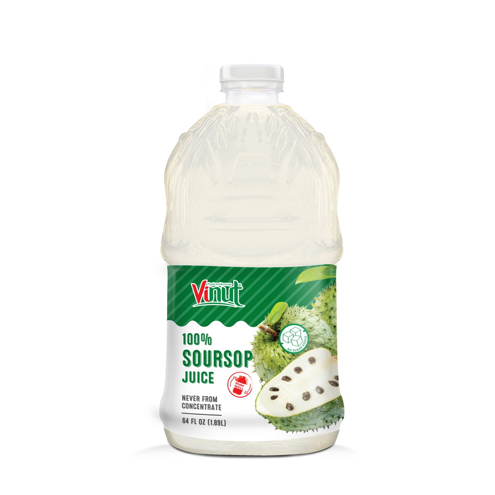 1.89L_Soursop.jpg Vinut عصير السورسوب 100% غير مُصنَّع من مركز، زجاجة PET سعة 64 fl oz 1.89 L - الصورة 1