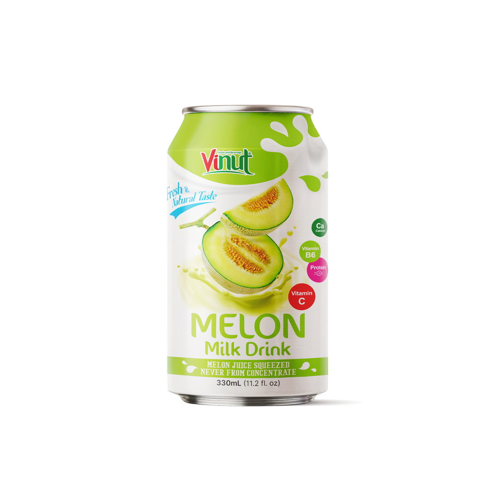 105_Melon-Milk-Can-330ml-1-1.jpg Vinut مشروب حليب الشمام، طعم طازج وطبيعي، عصير شمام معصور غير مُصنَّع من مركز، علبة 11.2 fl oz (330 mL) - الصورة 1