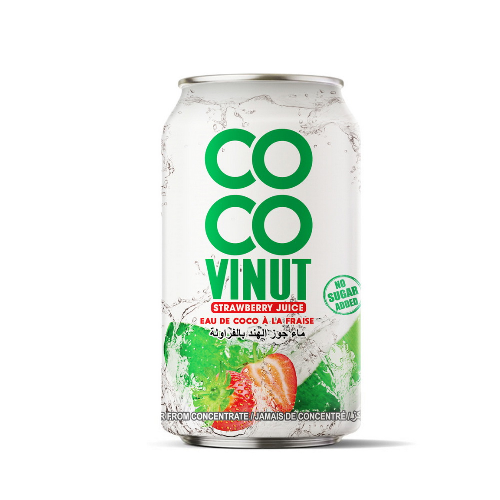 115_Strawberry-Coco-Vinut-Alu-Can-330ml-1-1.jpg Vinut مشروب ماء جوز الهند بالفراولة وعصير الفراولة، بدون سكر مضاف، علبة 330 mL - الصورة 1