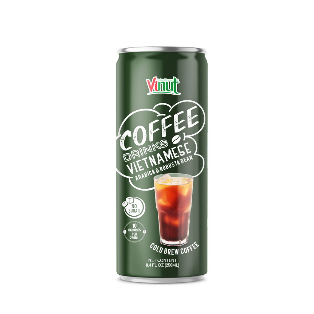 123_Cold-Brew-Coffee-Can-250ml-1-1.jpg Vinut مشروب قهوة فيتنامية كولد برو من حبوب أرابيكا وروبوستا، بدون سكر، 10 سعرات حرارية، علبة سليم 8.4 fl oz (250 mL) - الصورة 1