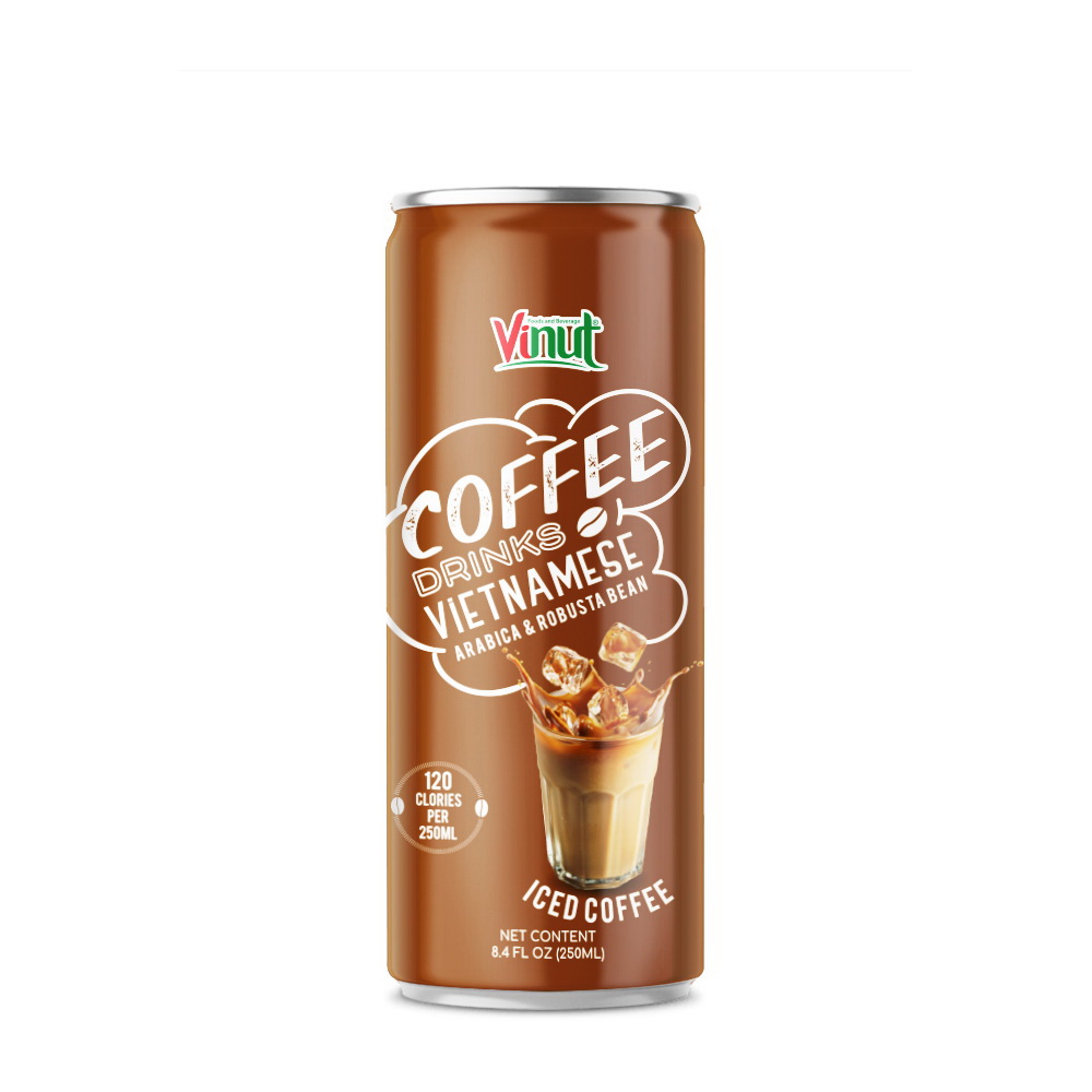 124_Iced-Coffee-Can-250ml-1-1.jpg Vinut مشروب قهوة فيتنامية مثلجة من حبوب أرابيكا وروبوستا، 120 سعرة حرارية، علبة سليم 8.4 fl oz (250 mL) - الصورة 1