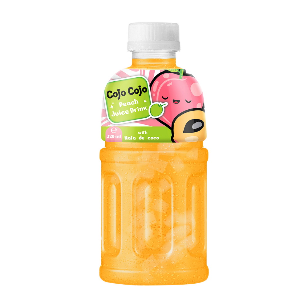136_Peach-Cojo-Cojo-PET-Bottle-320ml-1-1-1.jpg Vinut مشروب عصير الخوخ مع ناتا دي كوكو، زجاجة PET سعة 320 mL - الصورة 1