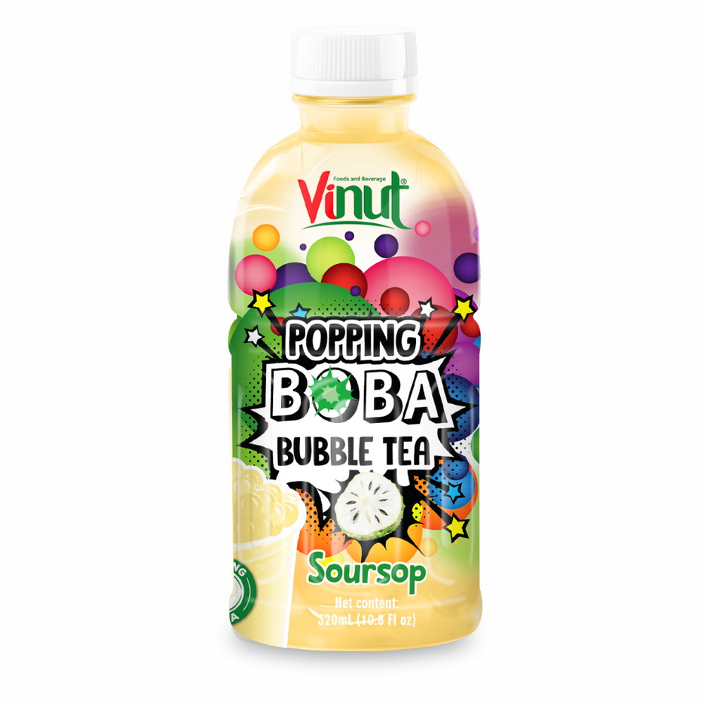 158_soursop_boba_tea-1-1.jpg Vinut مشروب شاي فقاعات بوبينغ بوبا بنكهة السورسوب، زجاجة PET سعة 10.8 fl oz (320 mL) - الصورة 1