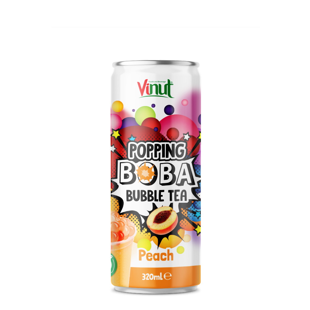 161_Peach-Popping-Boba-Can-320ml_boba_tea-1-1.jpg Vinut مشروب شاي فقاعات بوبينغ بوبا بنكهة الخوخ، علبة سليم 320 mL - الصورة 1