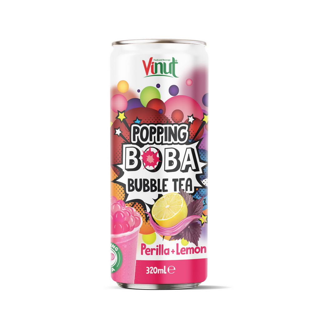 162_Perrila-Lemon-Popping-Boba-Can-320ml_boba_tea-1-1.jpg Vinut مشروب شاي فقاعات بوبينغ بوبا بنكهة البيريلا والليمون، علبة سليم 320 mL - الصورة 1