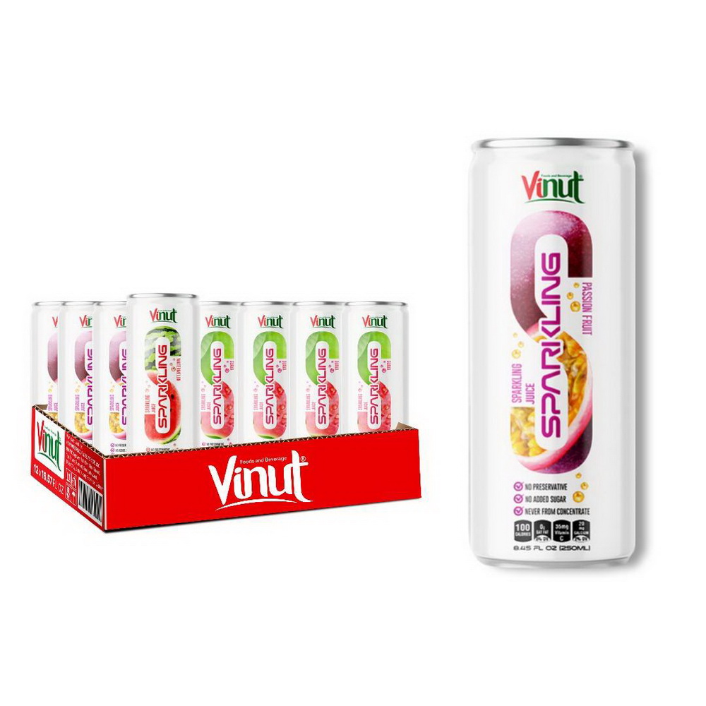 173_Passion-Fruit-Sparkling-Can-250ml-1-1.jpg Vinut عصير باشن فروت فوّار، بدون مواد حافظة، بدون سكر مضاف، غير مُصنَّع من مركز، علبة سليم 8.45 fl oz (250 mL) - الصورة 1