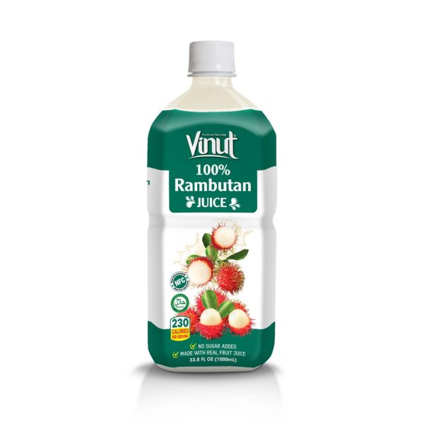 Vinut عصير الرامبوتان 100%، NFC، بدون سكر مضاف، زجاجة PET سعة 33.8 fl oz 1000 mL