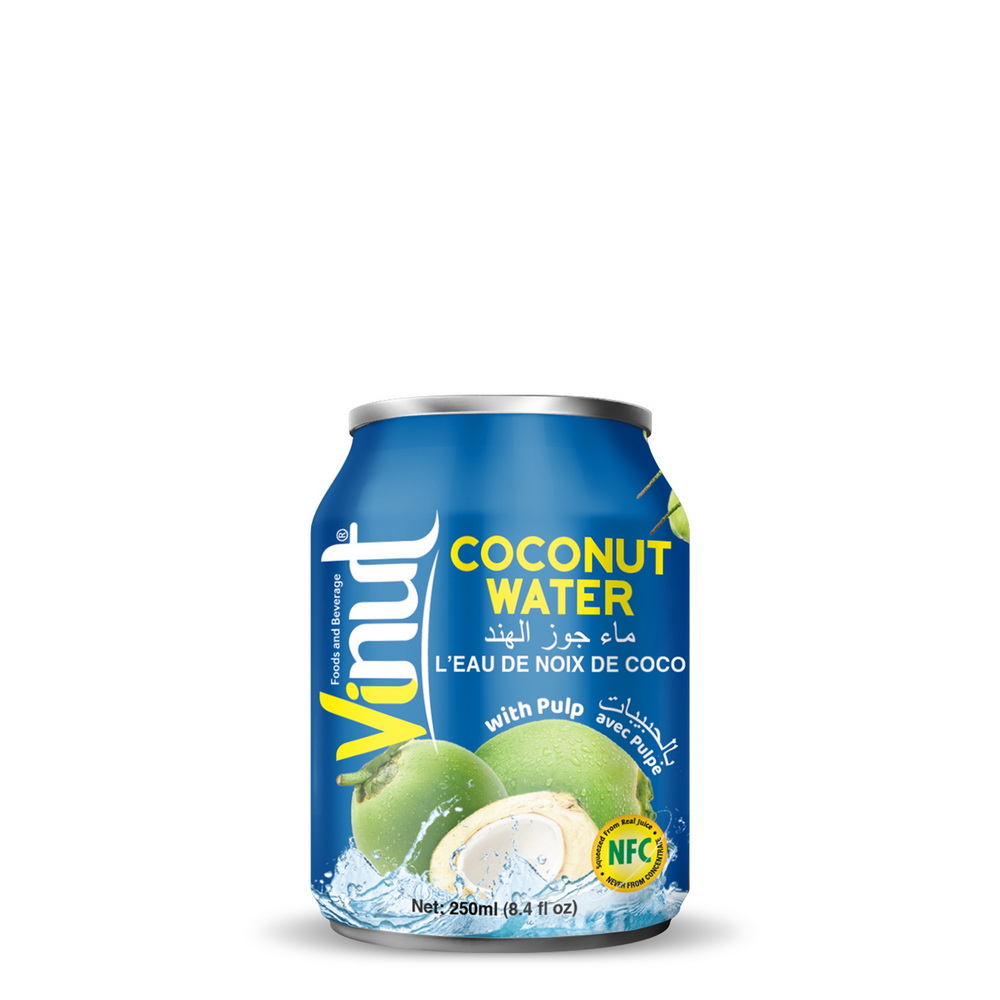 250ml_Coconut.jpg Vinut مشروب ماء جوز الهند مع اللب، NFC، علبة 8.45 fl oz 250 mL - الصورة 1