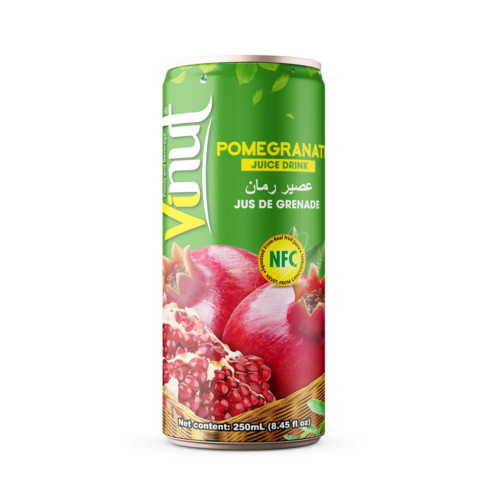 250ml_Pomegranate.jpg Vinut مشروب عصير الرمان، NFC، علبة سليم 8.45 fl oz 250 mL - الصورة 1