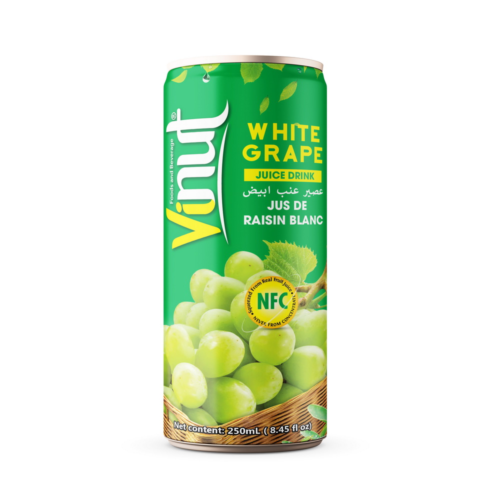 250ml_White-Grape.jpg Vinut مشروب عصير العنب الأبيض، NFC، علبة 8.45 fl oz 250 mL - الصورة 1