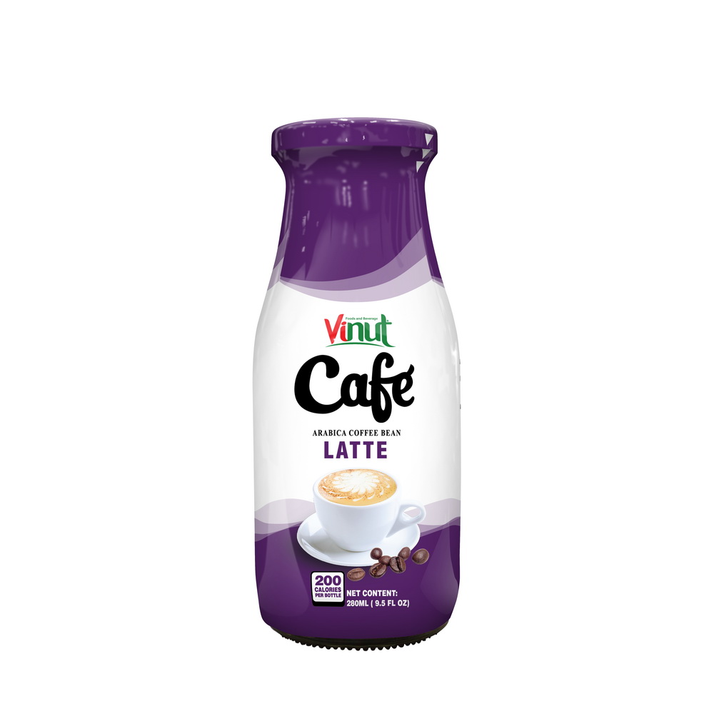 280ml_Latte.jpg Vinut Café لاتيه من حبوب قهوة أرابيكا، زجاجة 9.5 fl oz 280 mL - الصورة 1