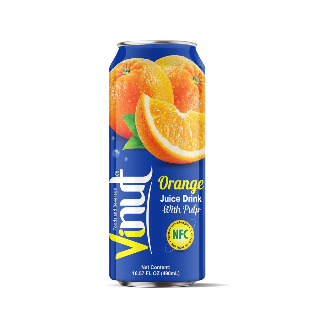 30_500ml_Orangre.jpg Vinut مشروب عصير البرتقال مع اللب، NFC، علبة سليم 16.57 fl oz 490 mL - الصورة 1