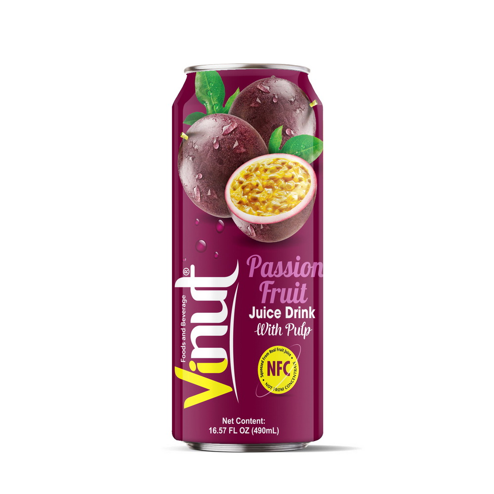 30_500ml_Passion-fruit.jpg Vinut مشروب عصير الباشن فروت مع اللب، NFC، علبة سليم 16.57 fl oz 490 mL - الصورة 1
