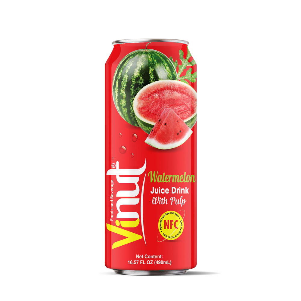 30_500ml_Watermelon.jpg Vinut مشروب عصير البطيخ مع اللب، NFC، علبة سليم 16.57 fl oz 490 mL - الصورة 1