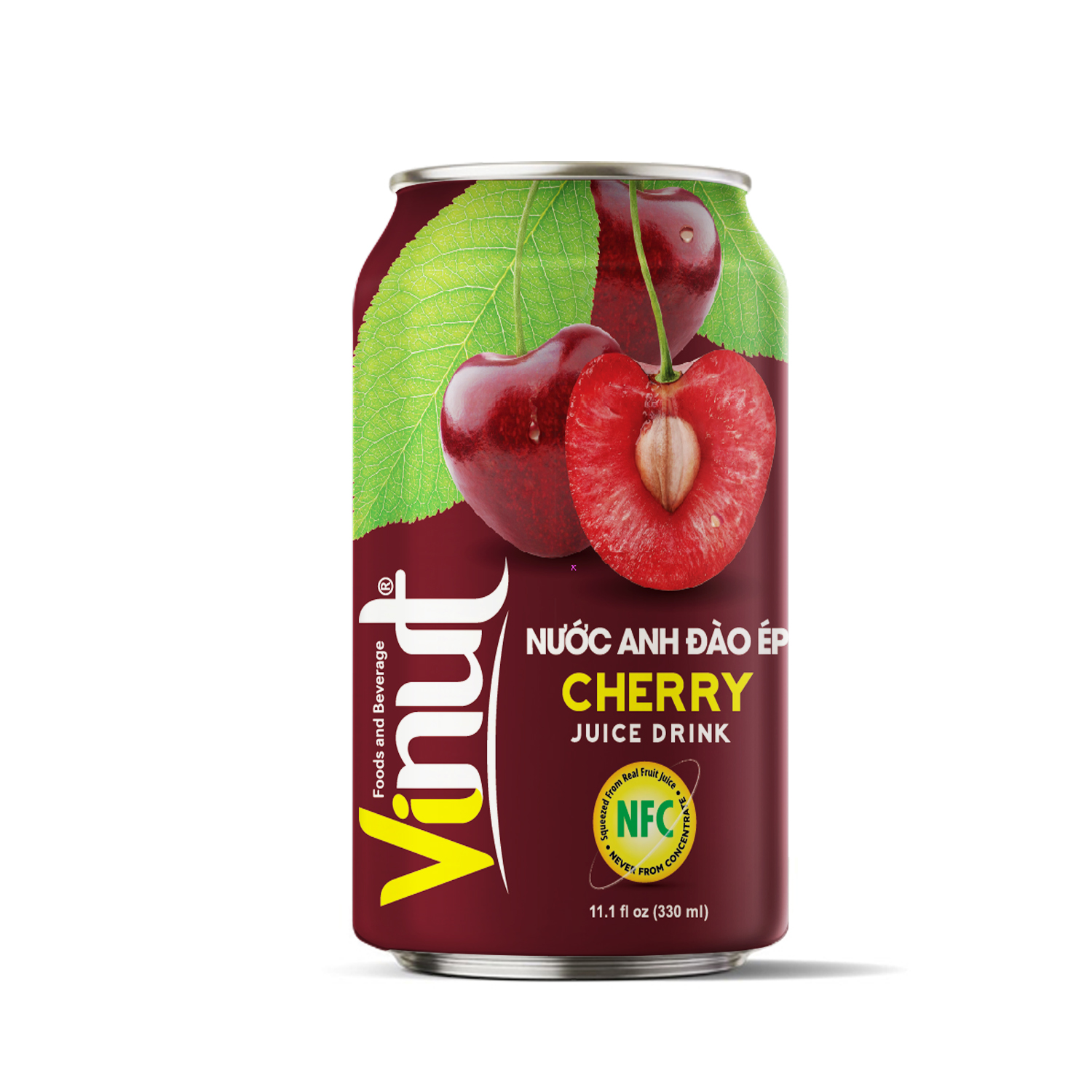 330ml_-Cherry.jpg Vinut مشروب عصير الكرز، NFC، علبة سليم 11.1 fl oz 330 mL - الصورة 1
