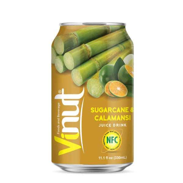 Vinut مشروب عصير قصب السكر وكالامانسي، NFC، علبة سليم 11.1 fl oz 330 mL