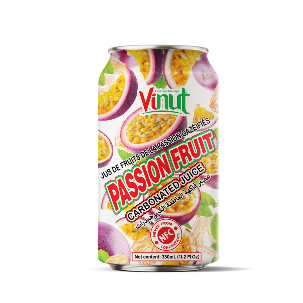 330ml_passion-fruit.jpg Vinut مشروب عصير باشن فروت غازي، NFC، علبة 11.2 fl oz 330 mL - الصورة 1