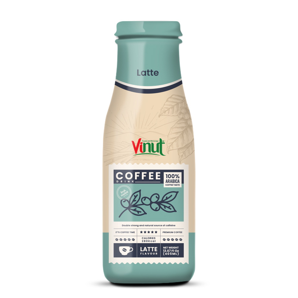 405mL_-Latte.jpg Vinut مشروب قهوة لاتيه 100% أرابيكا، زجاجة 13.87 fl oz 405 mL - الصورة 1