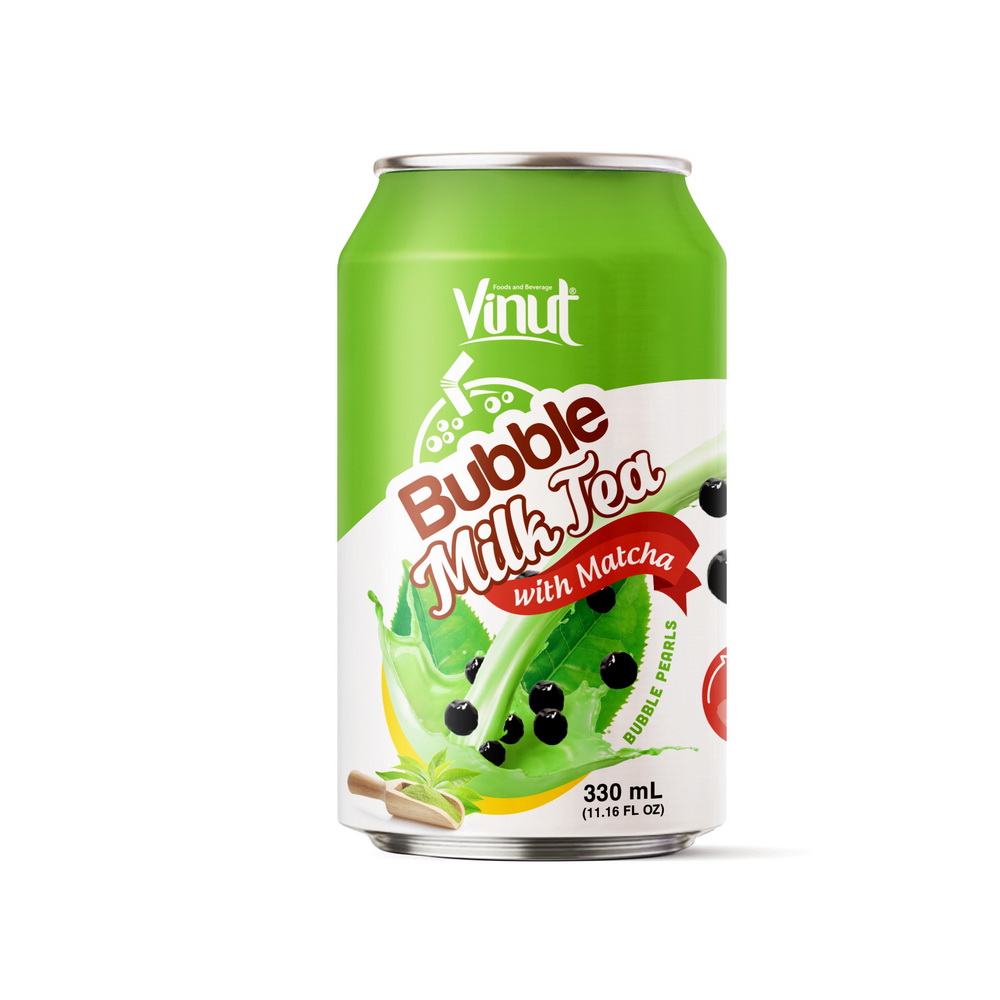 Bubble-Tea-Matcha-Sugar.jpg Vinut مشروب شاي حليب الفقاعات بالـماتشا، علبة 11.16 fl oz 330 mL - الصورة 1