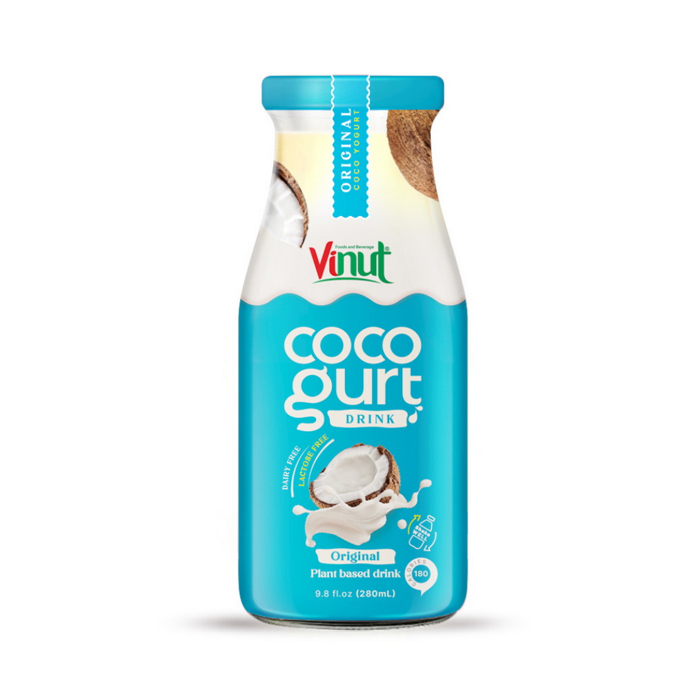 Cocogurt-Original-Glass-Bottle-280ml-1.jpg Vinut مشروب كوكوغورت أصلي، مشروب نباتي، زجاجة زجاجية 9.8 fl oz 280 mL - الصورة 1
