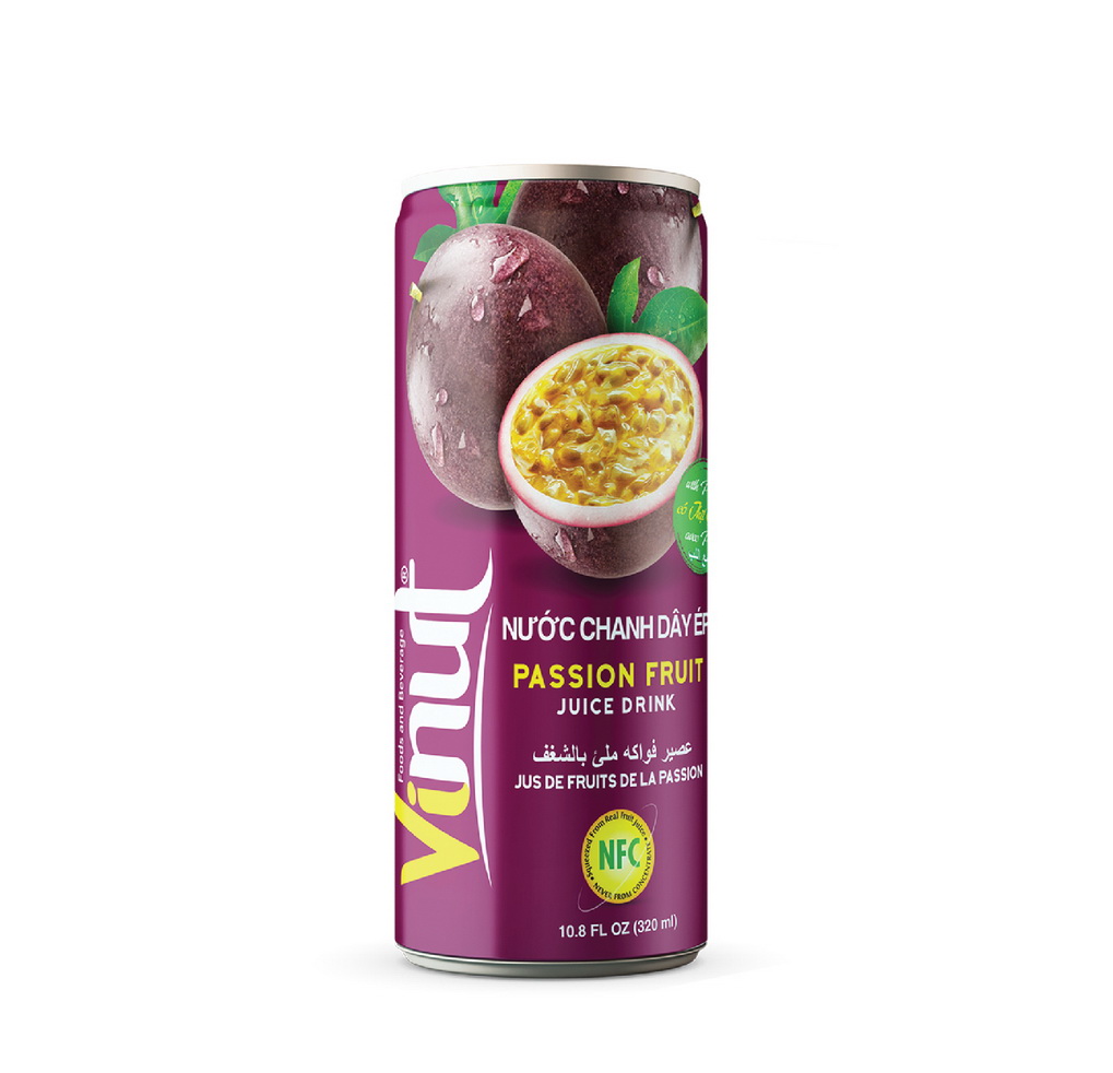 Passion-rfuit-320ml-03-03.jpg Vinut مشروب عصير الباشن فروت، NFC، علبة سليم 10.8 fl oz 320 mL - الصورة 1