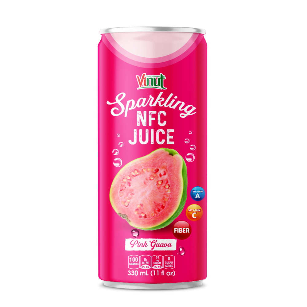 Slim-330ml_Pink-Guava.jpg Vinut عصير الجوافة الوردية الفوّار NFC، علبة سليم 11 fl oz 330 mL - الصورة 1