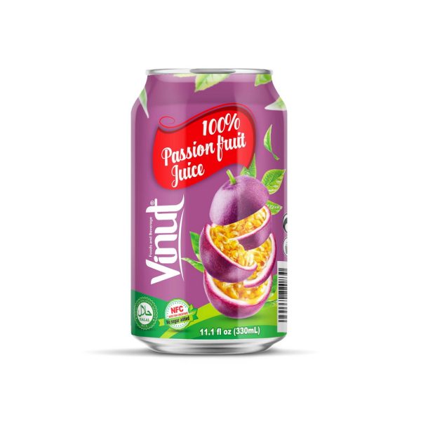 Vinut عصير الباشن فروت 100%، NFC، بدون سكر مضاف، علبة 11.1 fl oz 330 mL